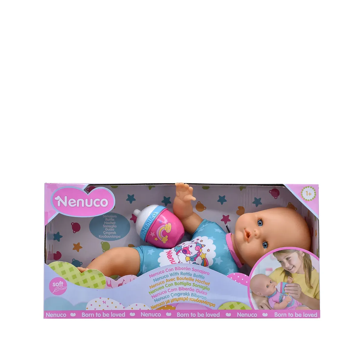 NENUCO - Bebé Nenuco Biberón y Sonajero - Azul
