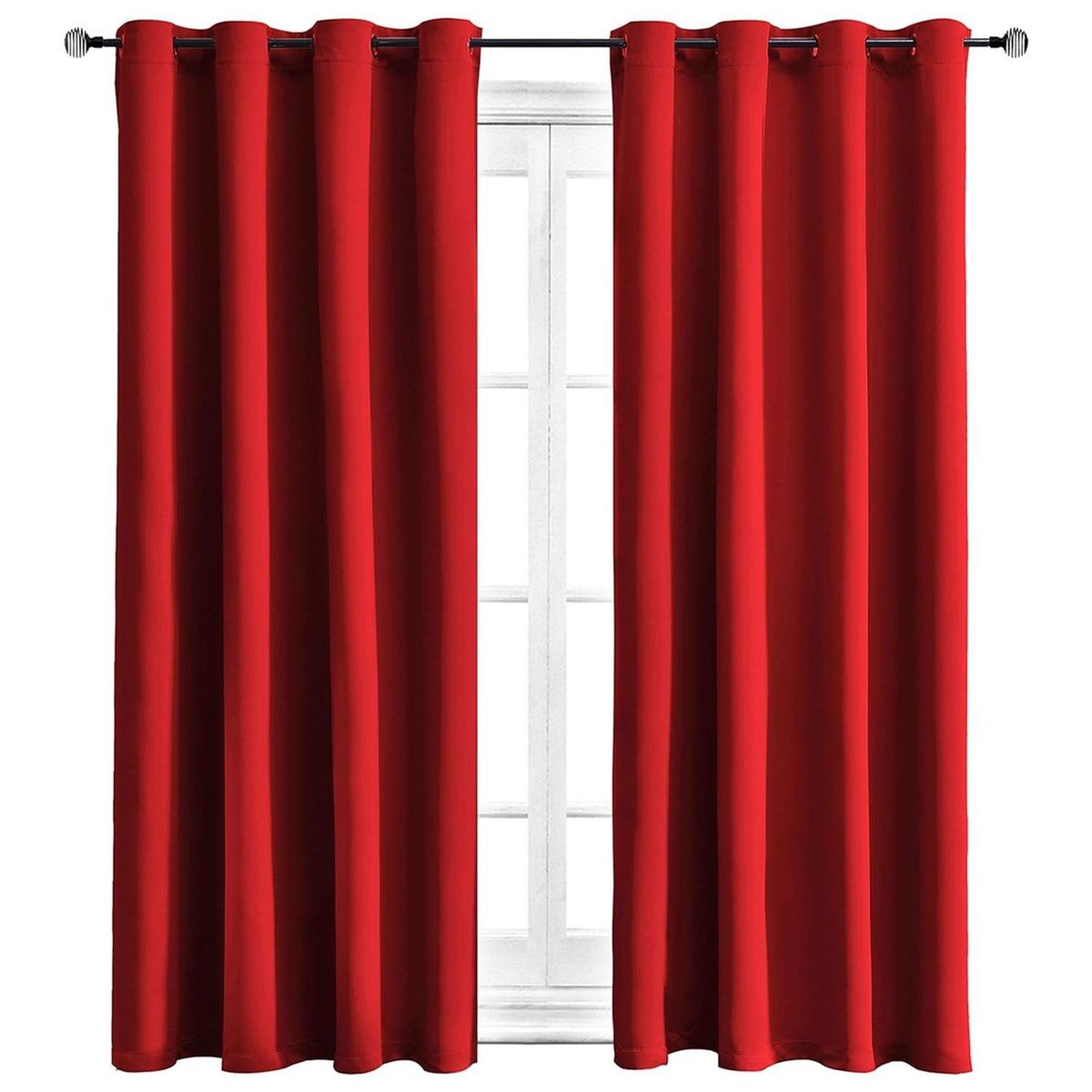 CASATUA - Cortina Blackout 100% Anti Luz, 2 Paños 140x220 TexturaLino - Rojo