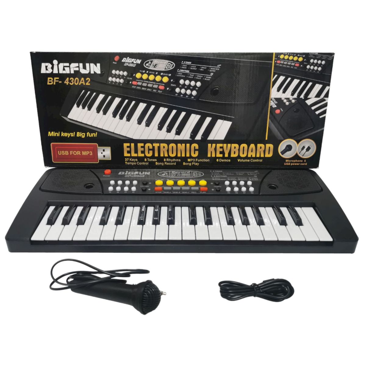 GENERICO - Gran Teclado 37 Teclas Organeta Piano Graba Pistas Infantil