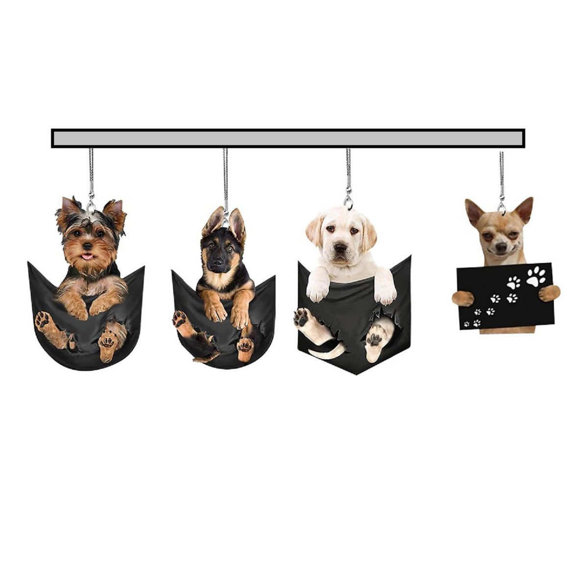 GENERICO - Adorno Colgante De Perro Razas Mascotas Espejo Retrovisor 3d