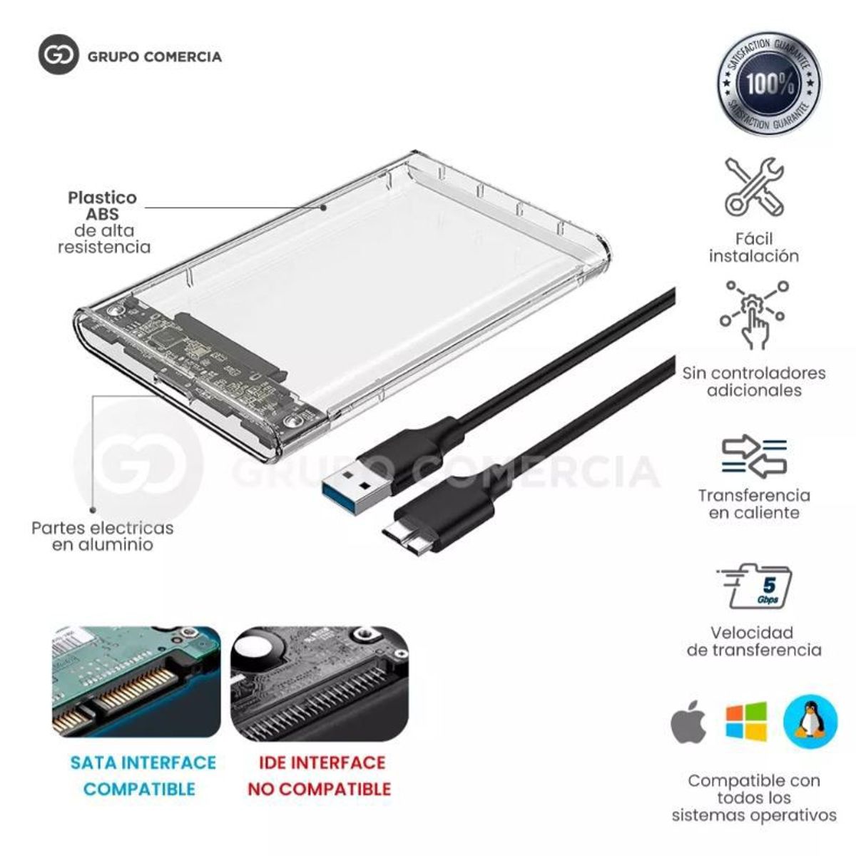 SHENGKE - Caja Externa Case Disco Duro Sata 2.5 Usb 3.0 Toshiiba