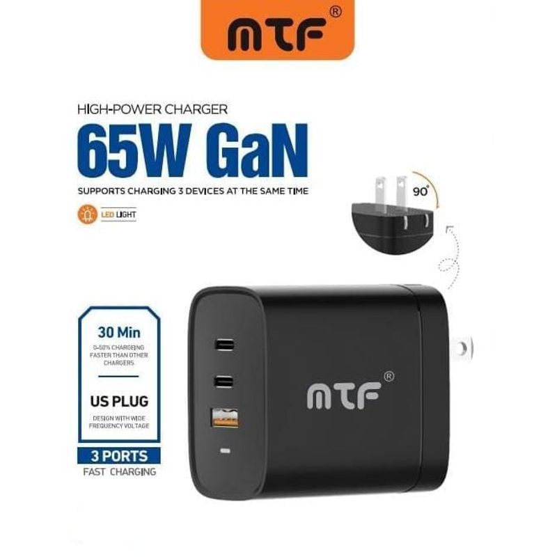 MTF - Cubo 3 puertos 65w carga extra rapida