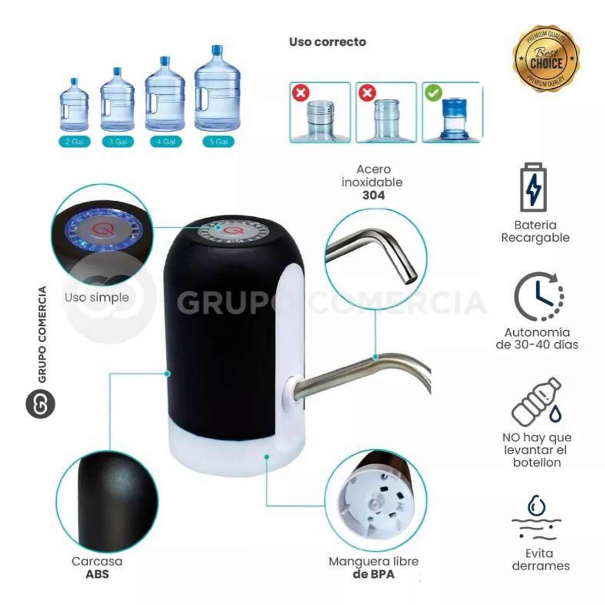 SHEN HUANG - Dispensador Automático De Agua Recargable Para Botellón