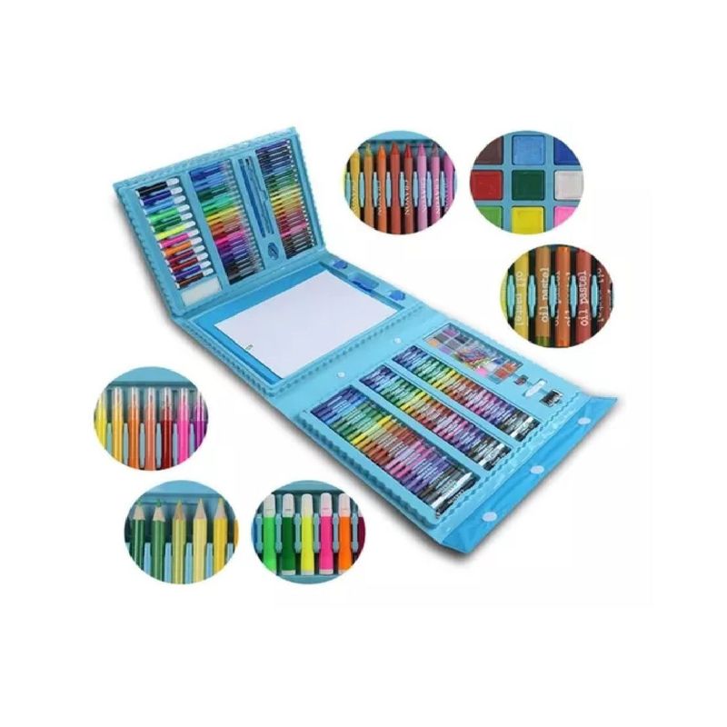 GENERICO - Kit Color Azul Set Creativo Infantil Arte Y Dibujo