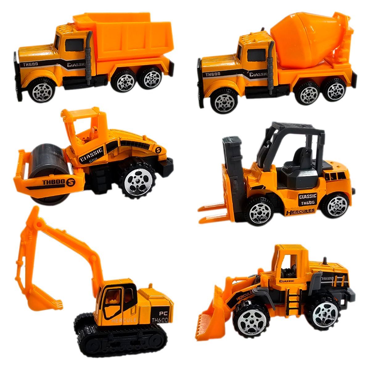 GENERICO - Set X6 Carro Metálico Colección Policía Militar Construcción