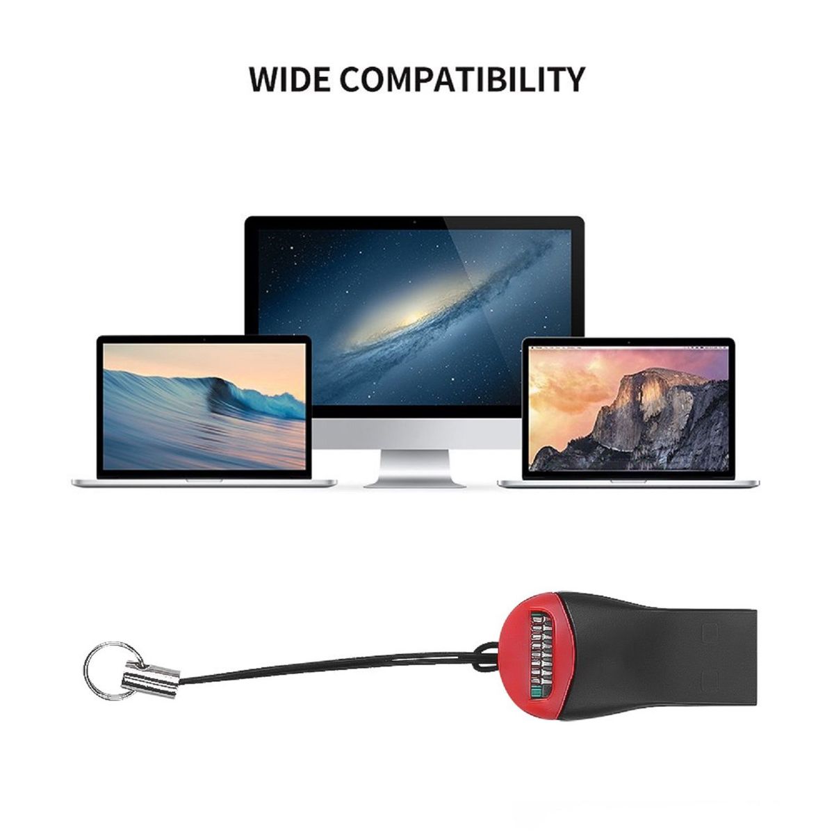 GENERICO - Lector Conector Adaptador De Micro Sd A Usb Compacto Llavero