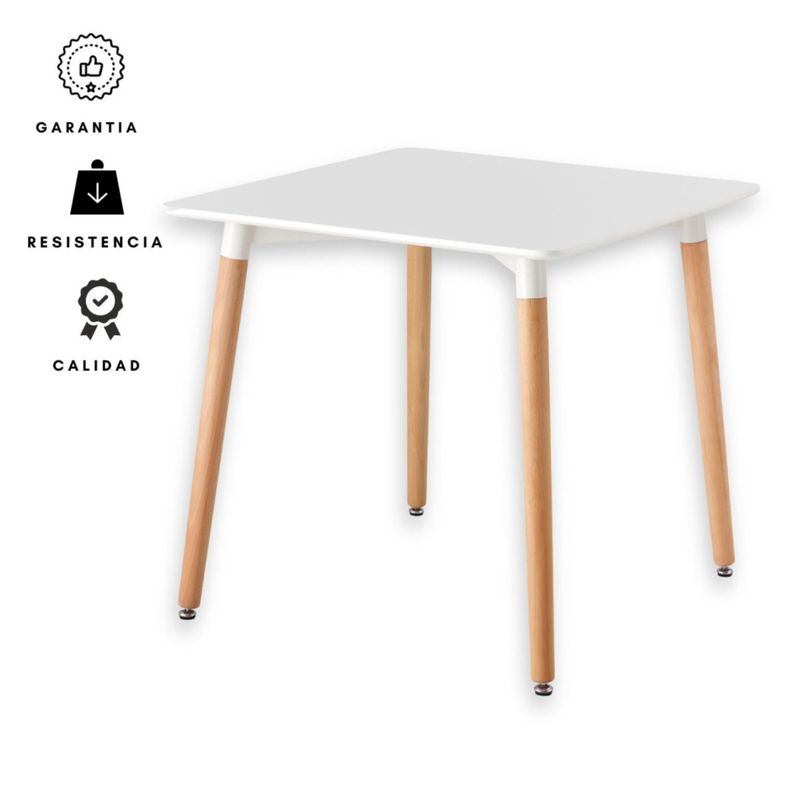 EKONOMODO COLOMBIA - Mesa Eames cuadrada Blanca 80x80x74