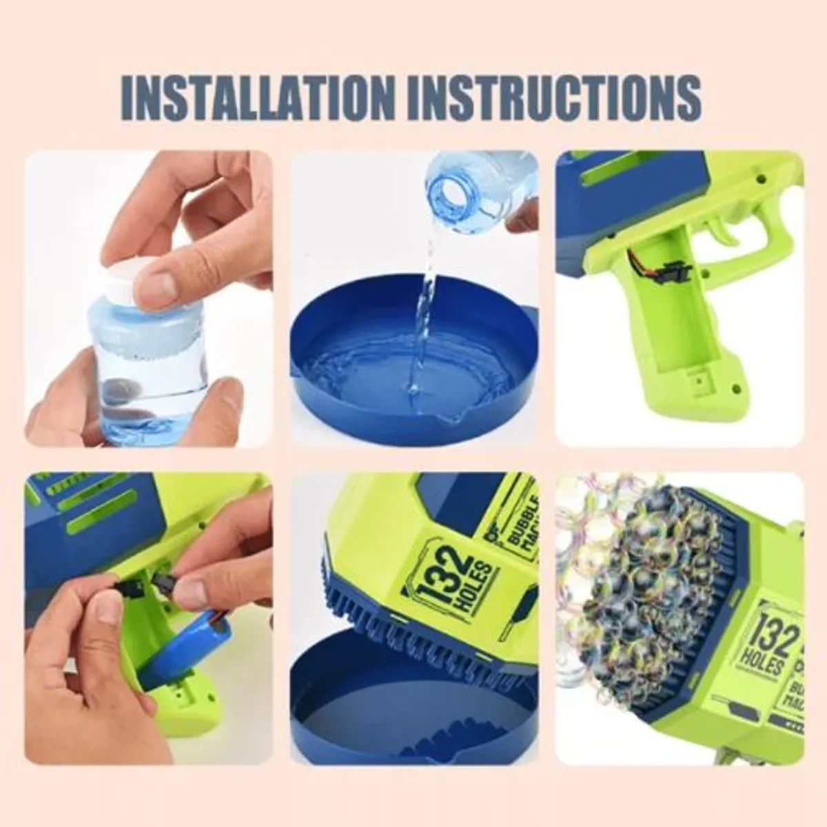 GENERICO - Pistola de burbujas grande recargable