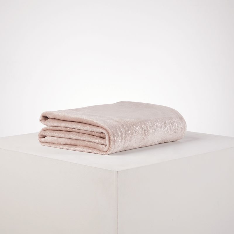 DISTRIHOGAR - Cobija Shine Foil Flannel Fleece Shadow Gray 150 x 200 cm
