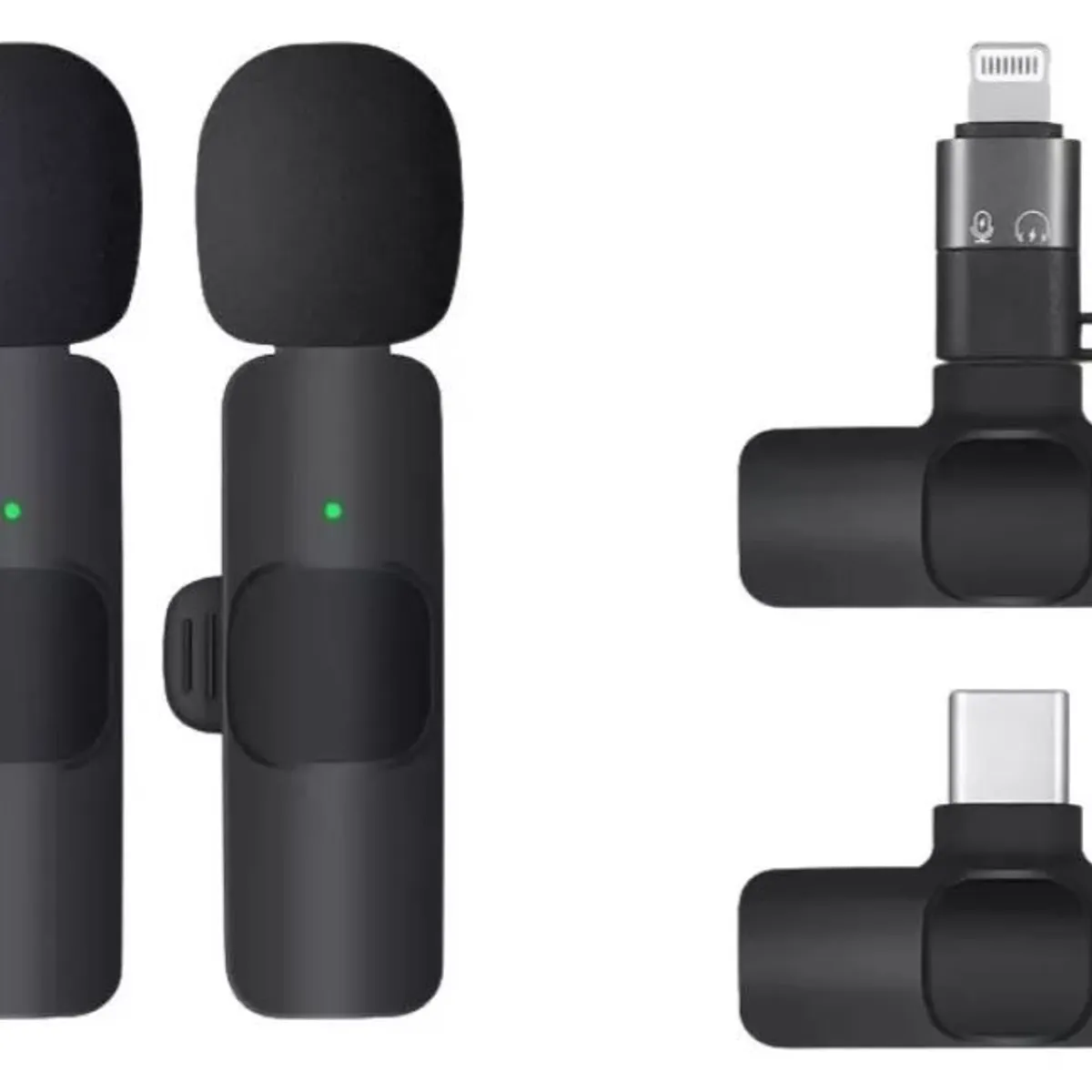 GEARWRENCH - Micrófonos Inalámbricos Solapa 2 En 1 Para iPhone O Tipo C Color Negro