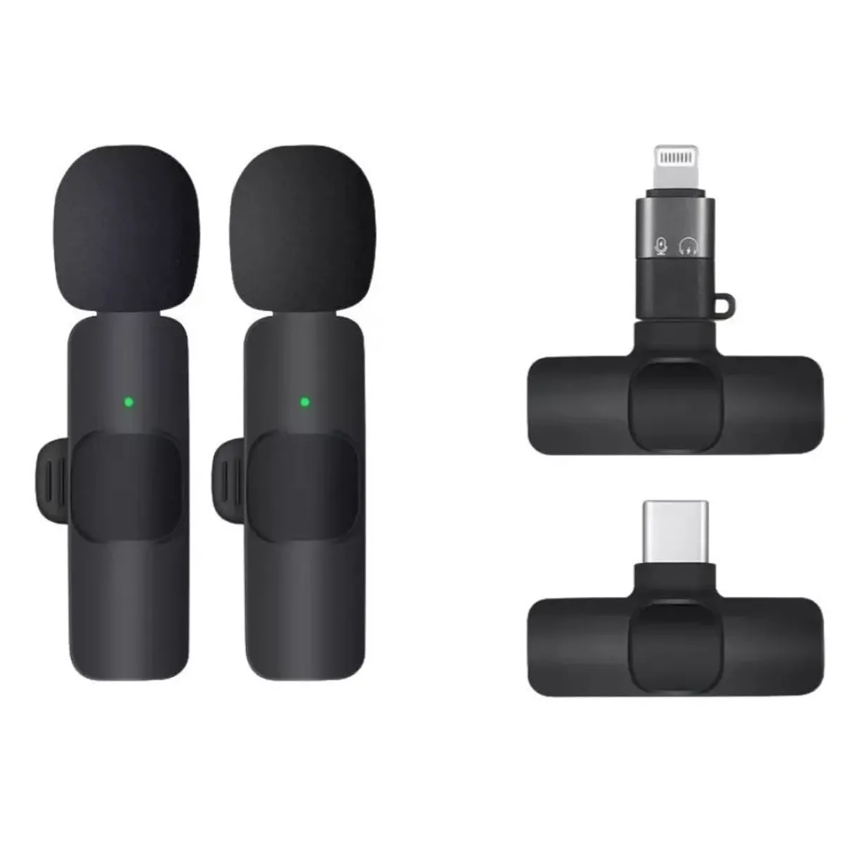 GEARWRENCH - Micrófonos Inalámbricos Solapa 2 En 1 Para iPhone O Tipo C Color Negro