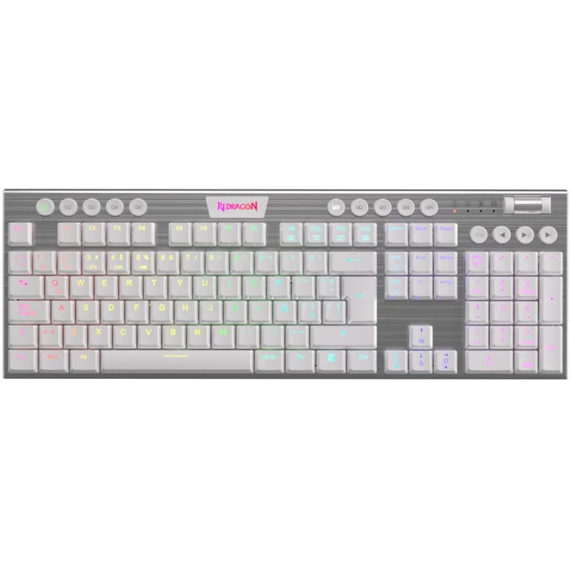 REDRAGON - Teclado Mecánico Redragon Horus K619w-rgb Blanco Switch Rojo