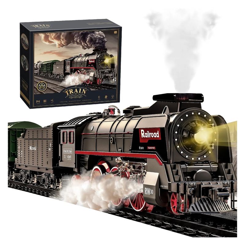 JON DI GROUP SAS - Tren Juguete Navideño Recargable Vapor Luces Sonidos 65 pcs