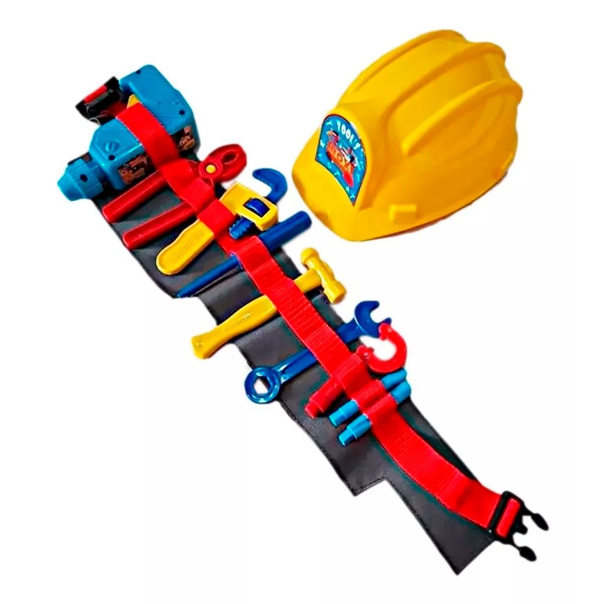 GENERICO - Juguete Set De Casco Herramientas Cinturon 58cm Disfraz Niño