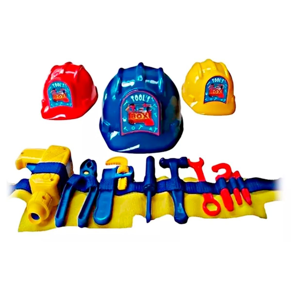 GENERICO - Juguete Set De Casco Herramientas Cinturon 58cm Disfraz Niño