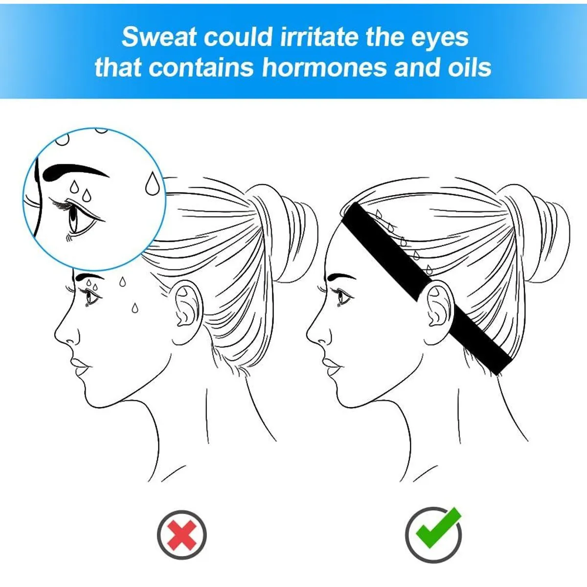 GENERICO - Banda Balaca Deportiva Para Sudor Cabeza