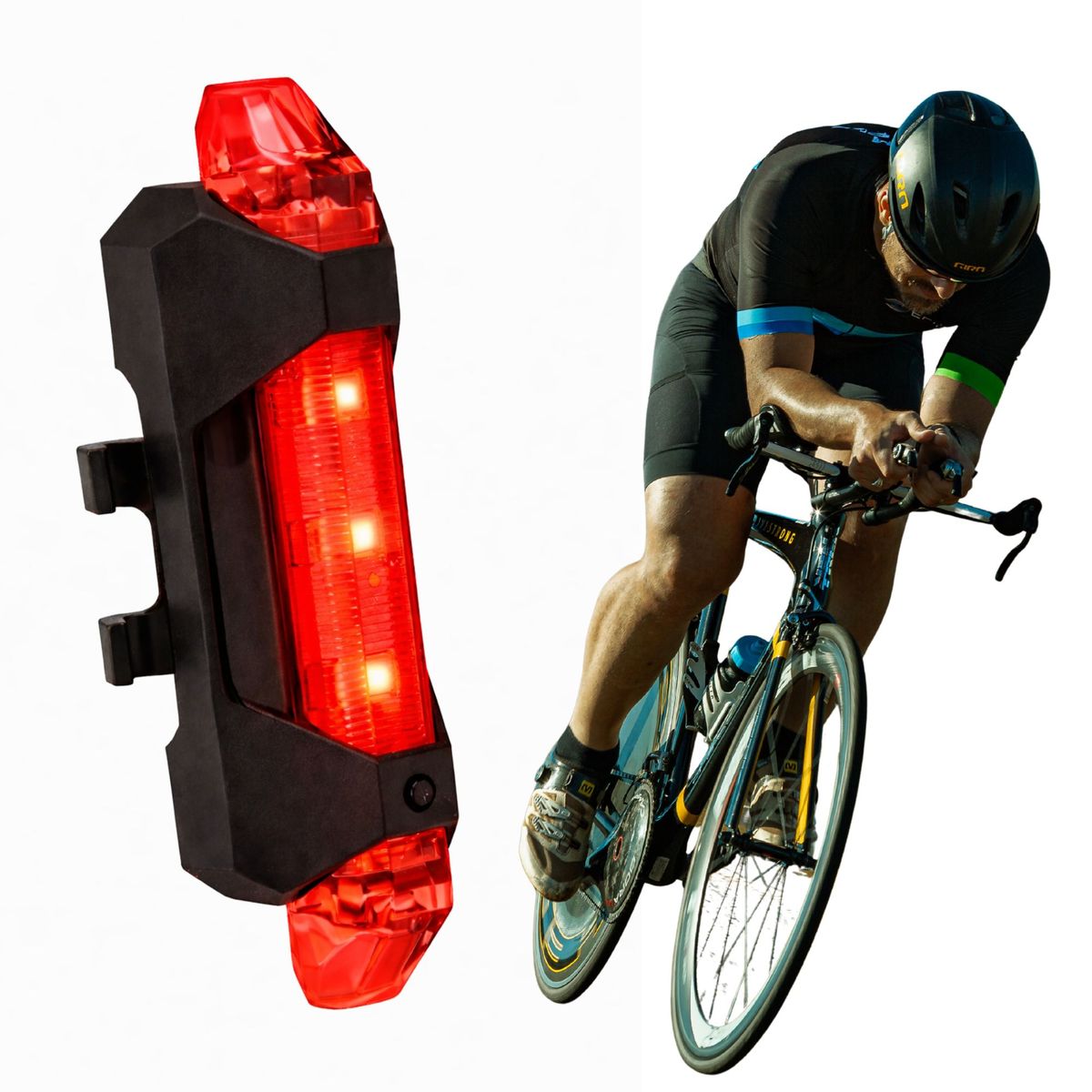 GENERICO - Luz Linterna Recargable Usb Led Bicicleta Tras Rojo O Blanco