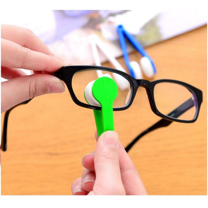 GENERICO - Cepillo Limpiador De Gafas Doble Cara Microfibra Portatil