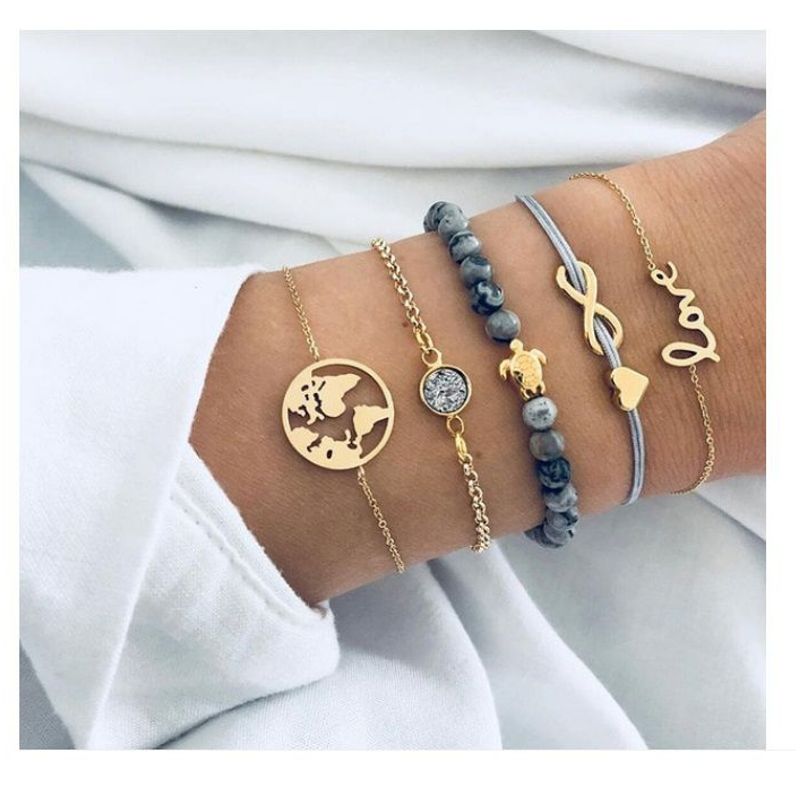 GENERICO - Conjunto De Manillas Y Pulseras Bohemios Vintage 20 / Grs/mundo_.