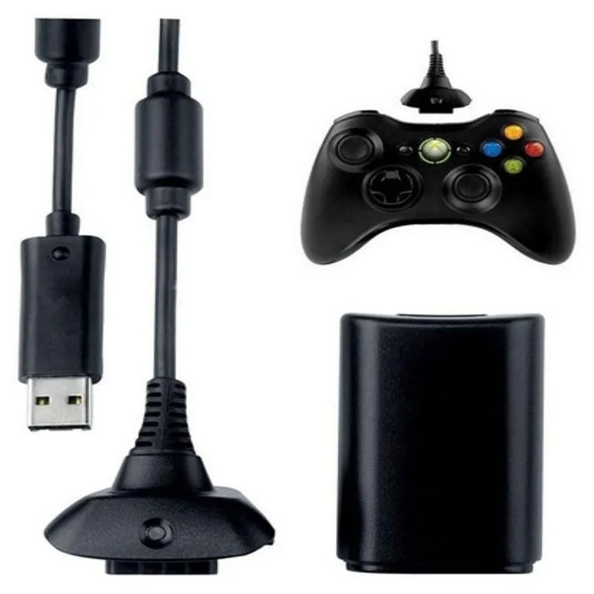 XBOX - Kit Carga Y Juega Xbox 360 Control Carga Rapida.