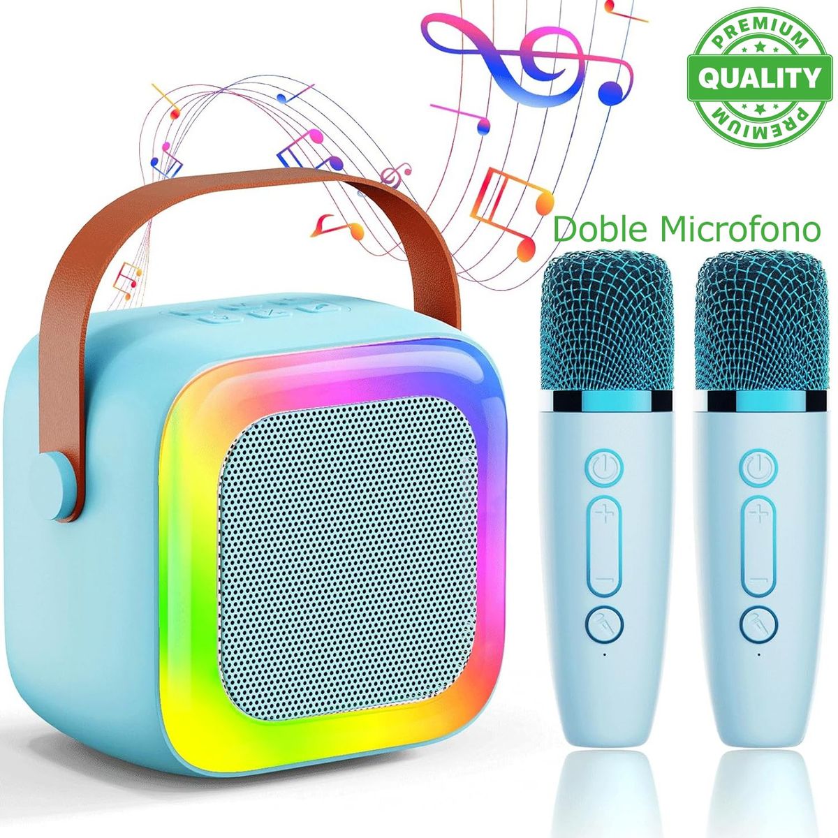 ONE PIXEL - Kit Parlante Y Micrófono Karaoke Bluetooth Doble Microfono