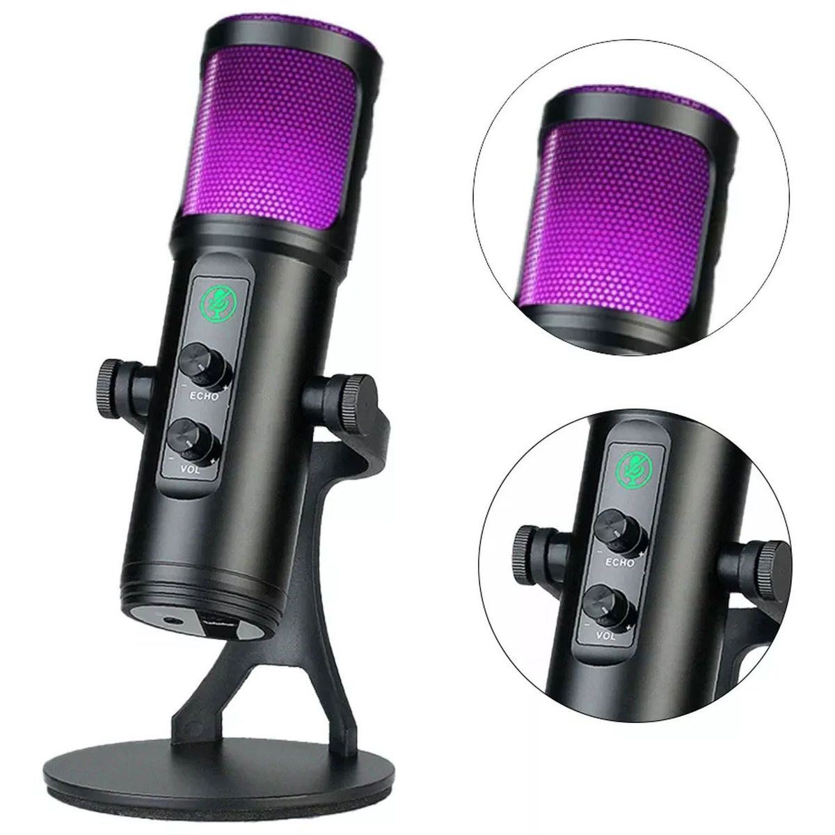 ONE PIXEL - Micrófono De Estudio Profesional Usb Luz Rgb Para Pc Zx-776