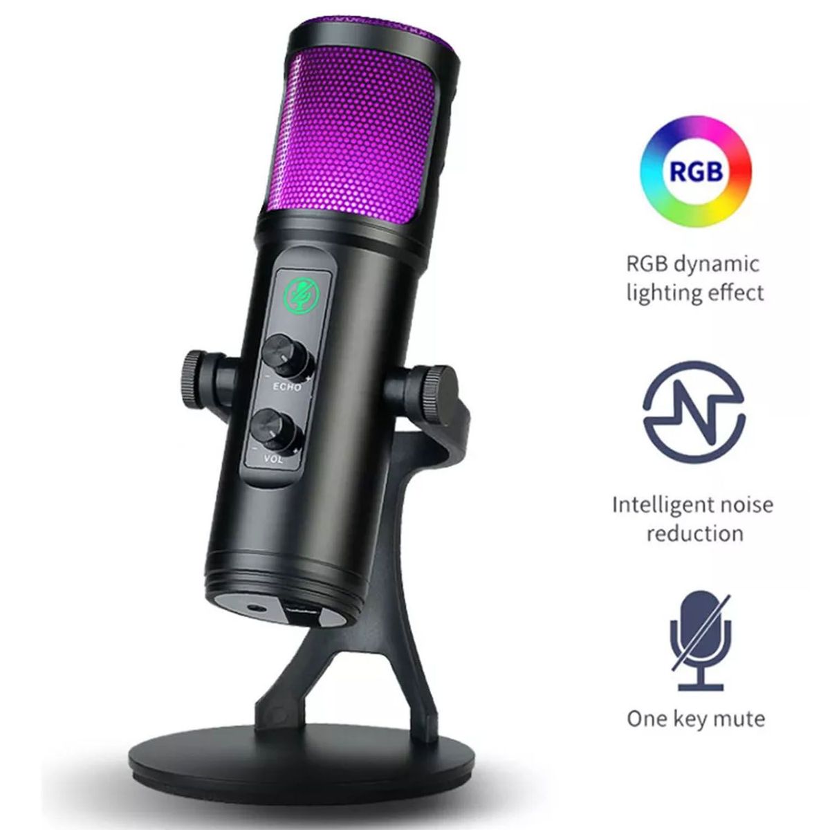 ONE PIXEL - Micrófono De Estudio Profesional Usb Luz Rgb Para Pc Zx-776