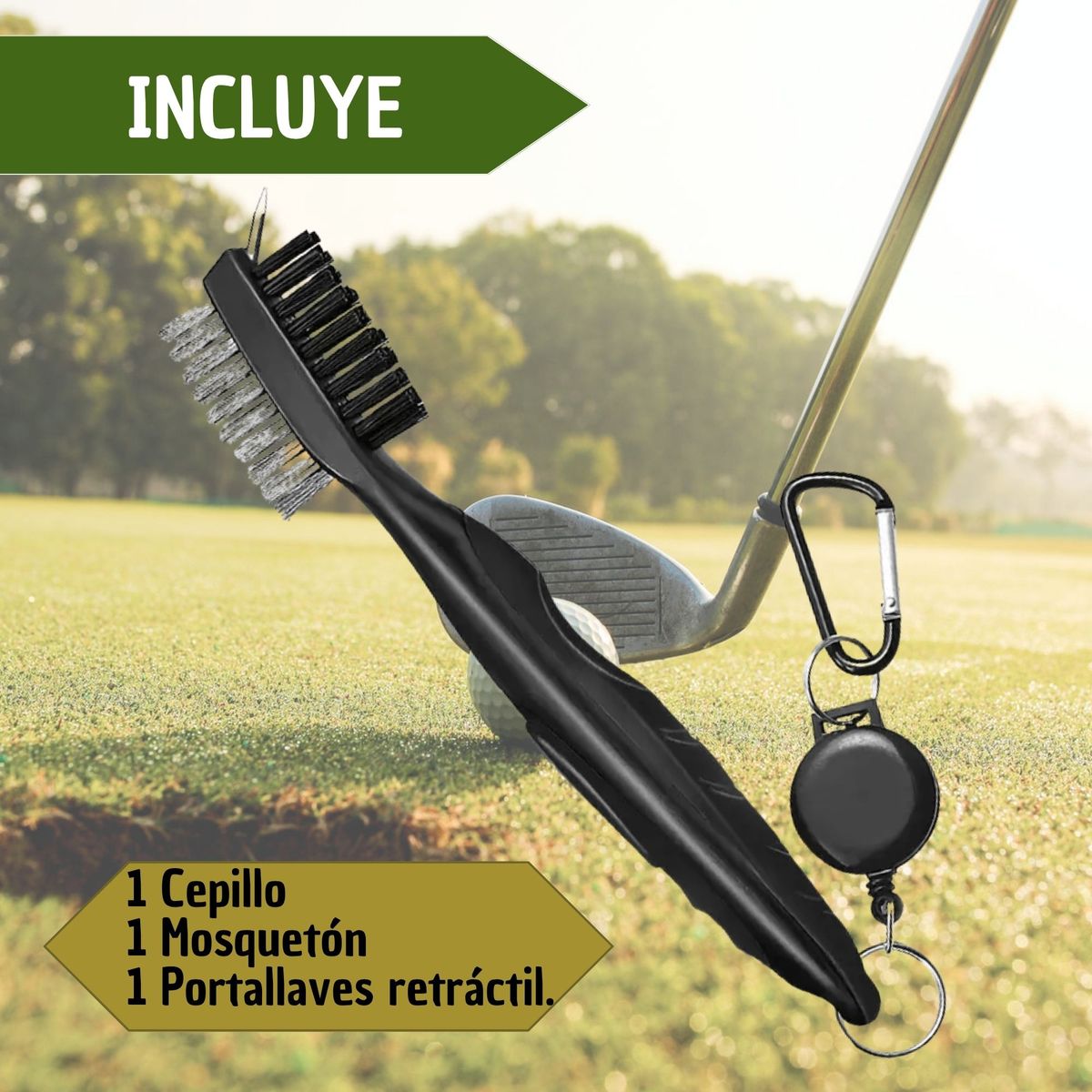 GENERICO - Cepillo De Palo De Golf Doble Cara Limpiador De Ranura Pro