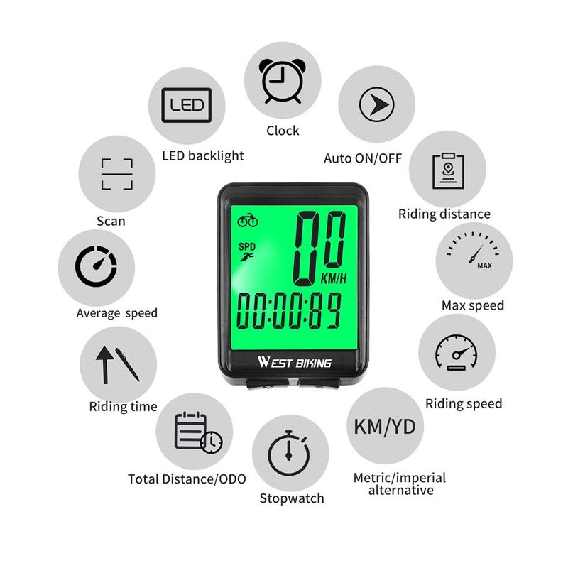 GENERICO - Ciclocomputador Odometro Velocímetro Pant Grande Westbiking