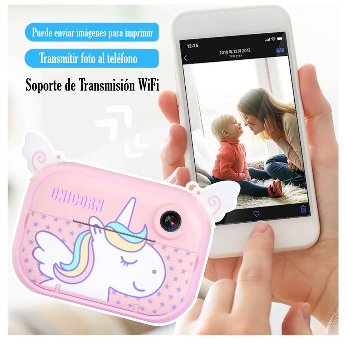 ONE PIXEL - Cámara Instantánea Wifi Para Niños Doble Lente Full HD SD