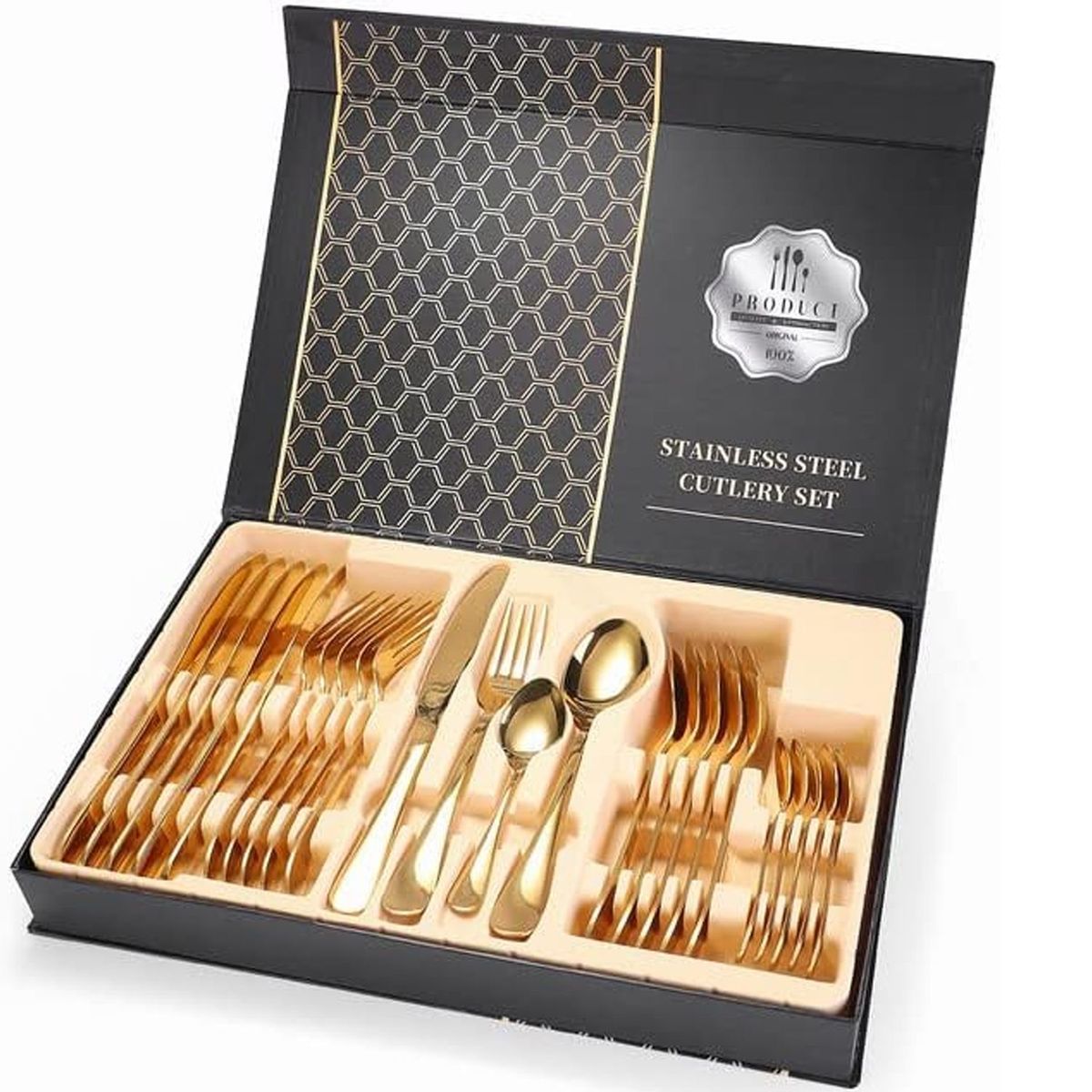 ONE PIXEL - Juego De Cubiertos Acero Inoxidable 18/10 6puestos 24 Piezas