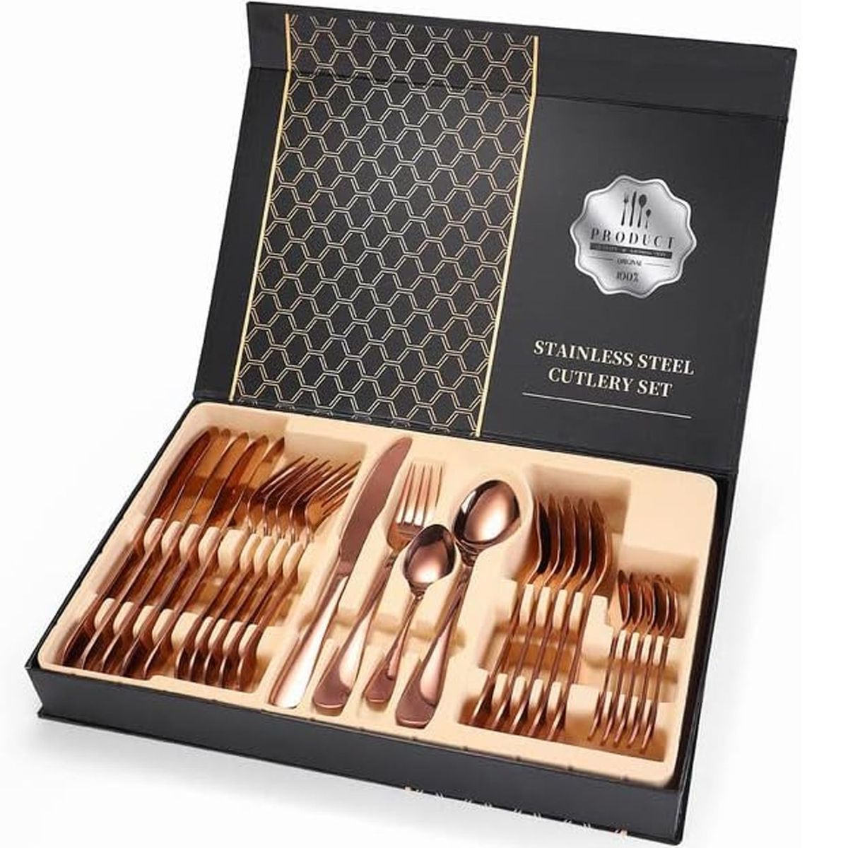 ONE PIXEL - Juego De Cubiertos Acero Inoxidable 18/10 6puestos 24 Piezas