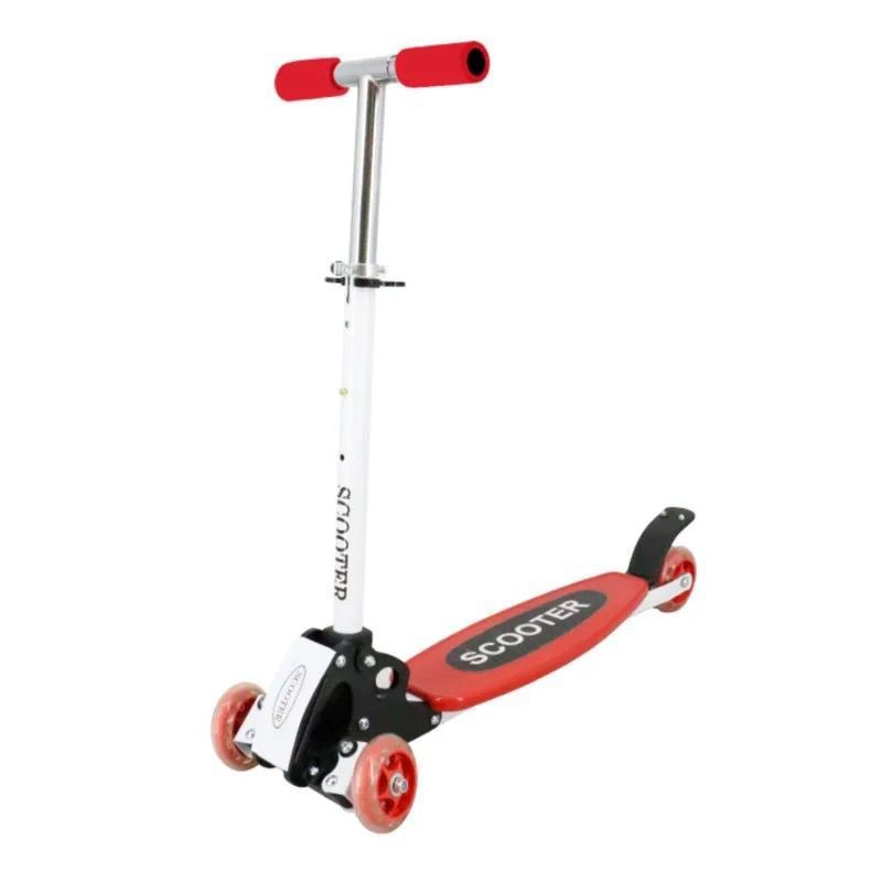 GENERICO - Patineta  Scooter 4 Ruedas Plegable Aluminio- ROJA