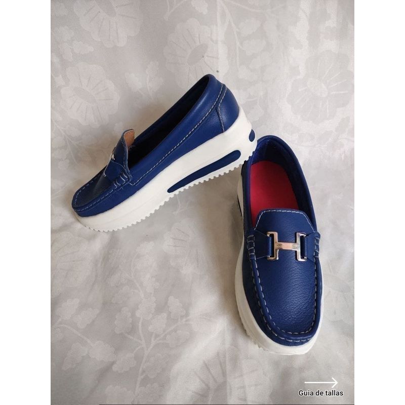 GENERICO - PRECIOSOS MOCASINES AZUL REY EN CUERO GARANTIZADO