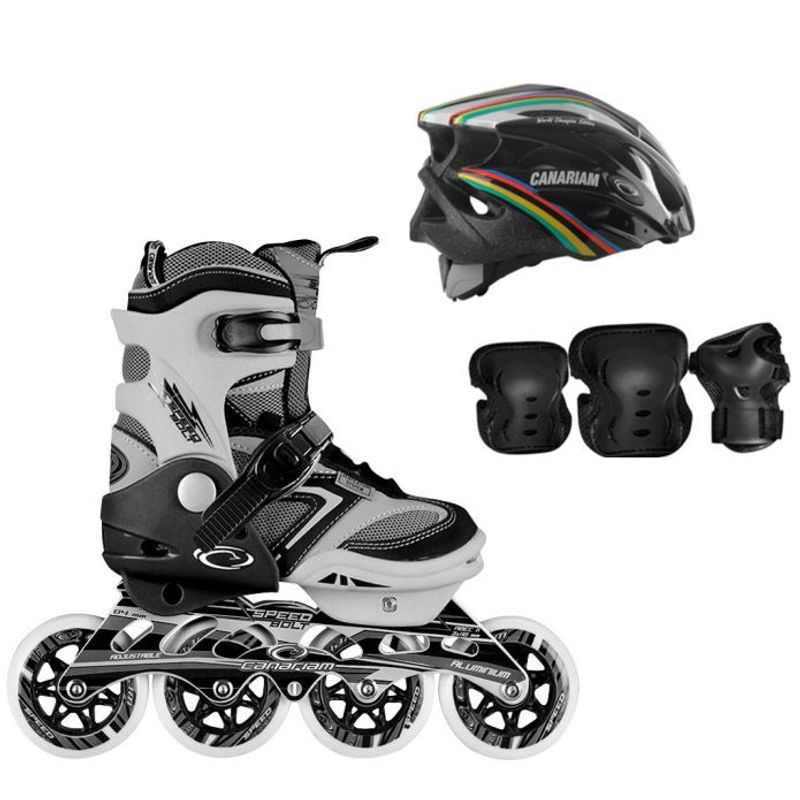 CANARIAM - PATINES SPEED BOLT NEGRO 37-40 KIT C4 MAS CASCO CHAMPION