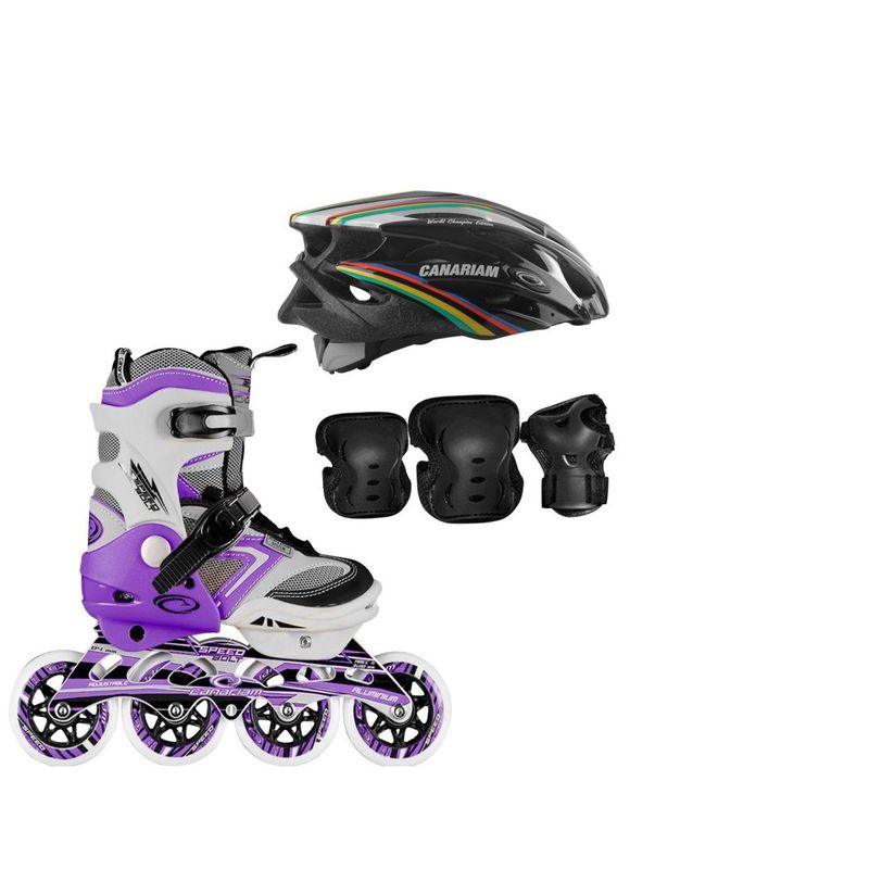 CANARIAM - PATINES SPEED BOLT  MORADO 37-40 KIT C4 MAS CASCO CHAMPION