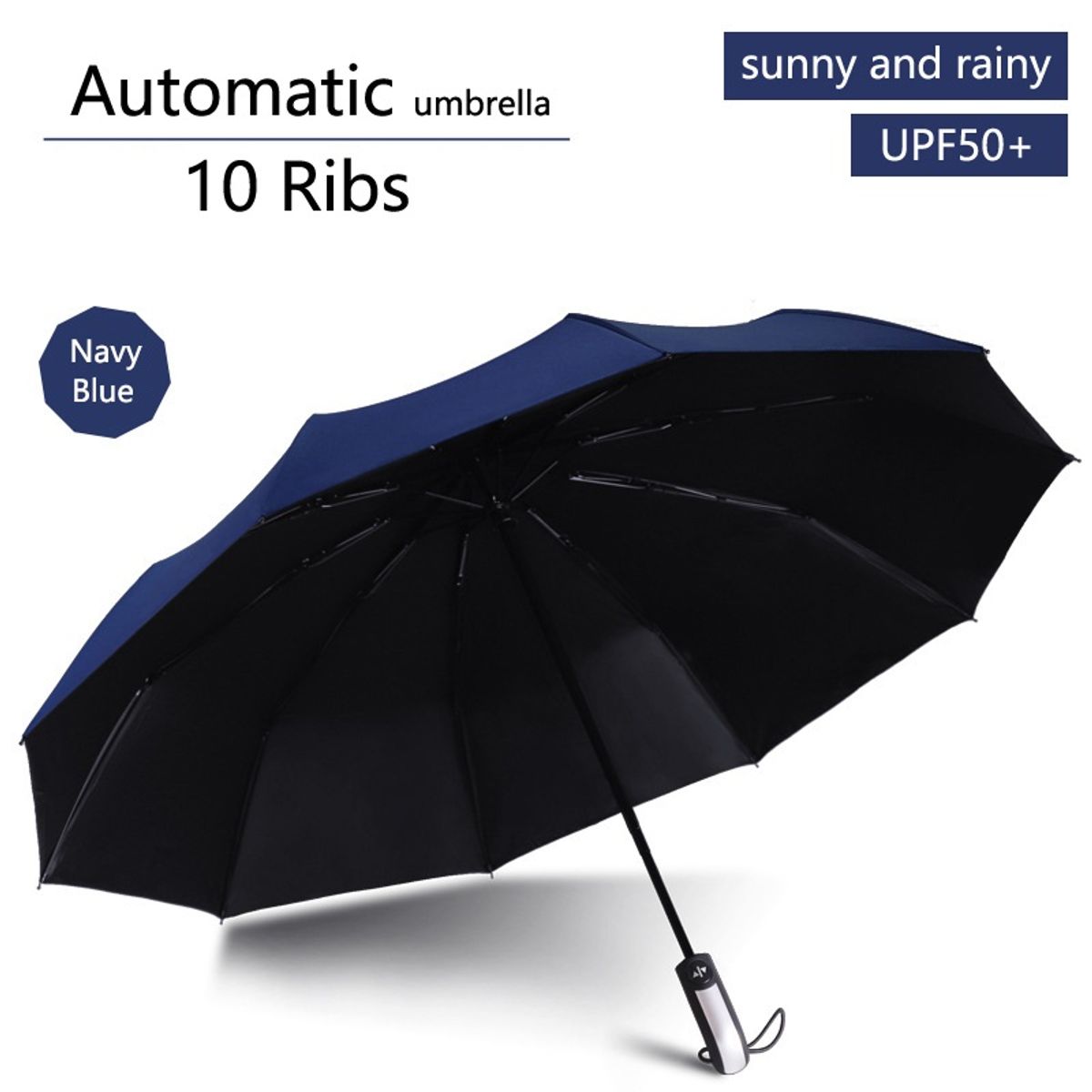 GENERICO - Paraguas Grande Sombrilla  Automática Filtro Uv 10 Varillas