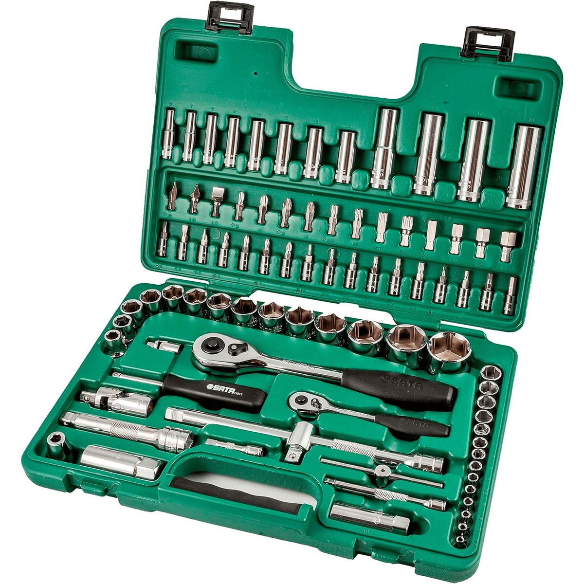 SATA - Juego Copas 1/4 -1/2  6pt -hex 86 Pz Milimétrico Sata.