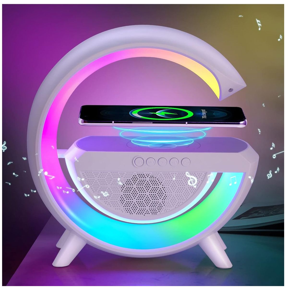 ONE PIXEL - Lampara G Luz Led Rgb Speaker Recargable Bluetooth Moderno