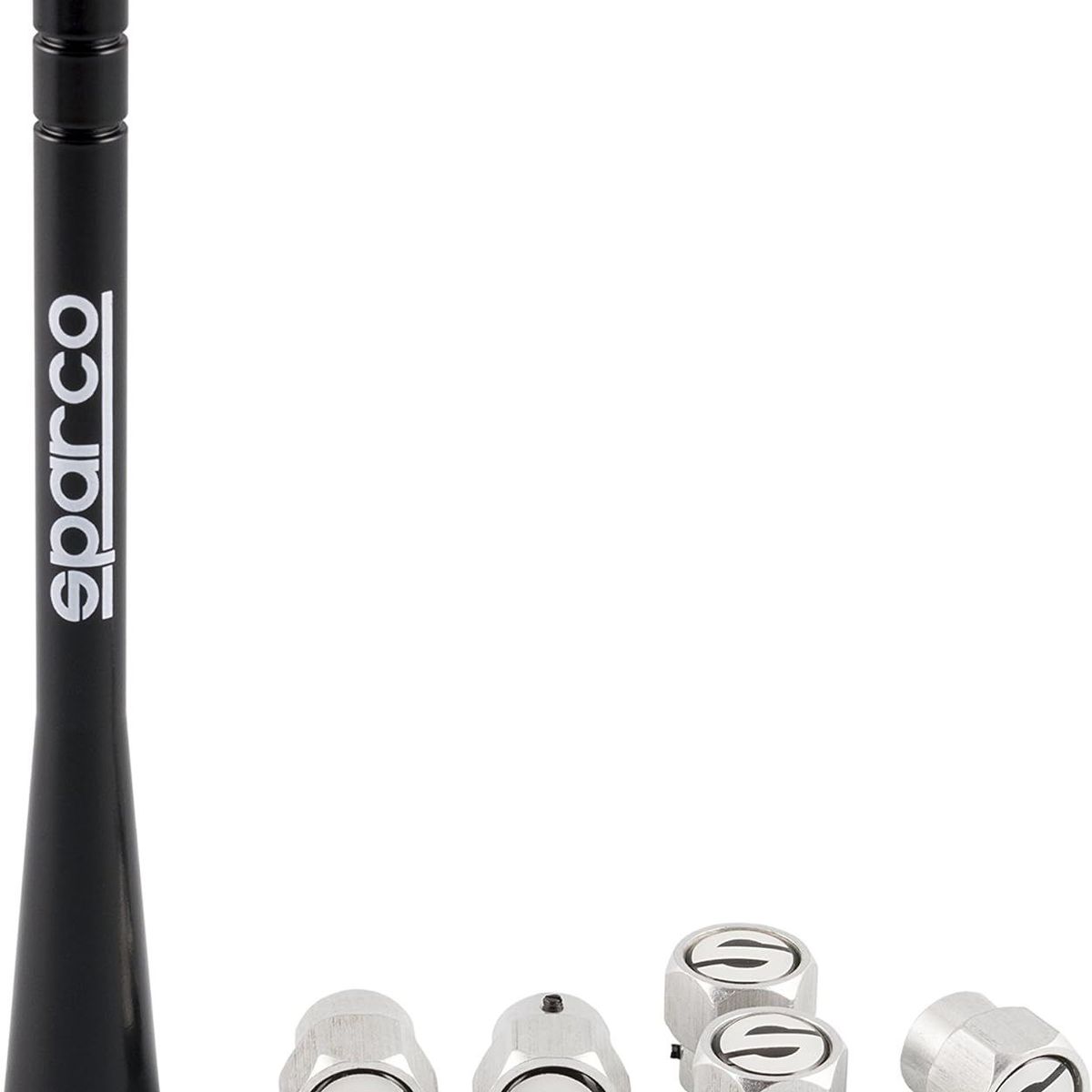 SPARCO - Antena Para Radio Carro + 5 Tapas Valvula Sparco SPC1417