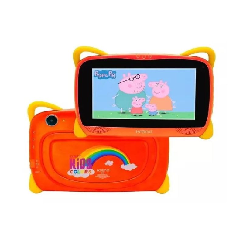 GENERICO - Tablet Para Niños antigolpes Naranja Krono Kids 7 Pulgadas