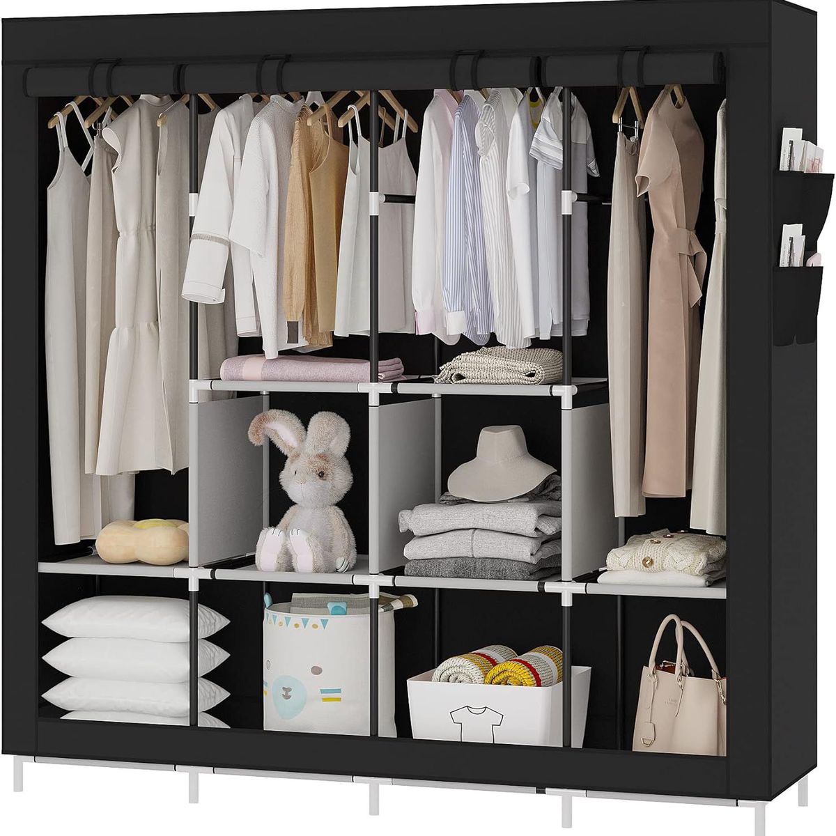 GENERICO - Armario De Ropa De Tela Organizador Ropero Plegable Colgar