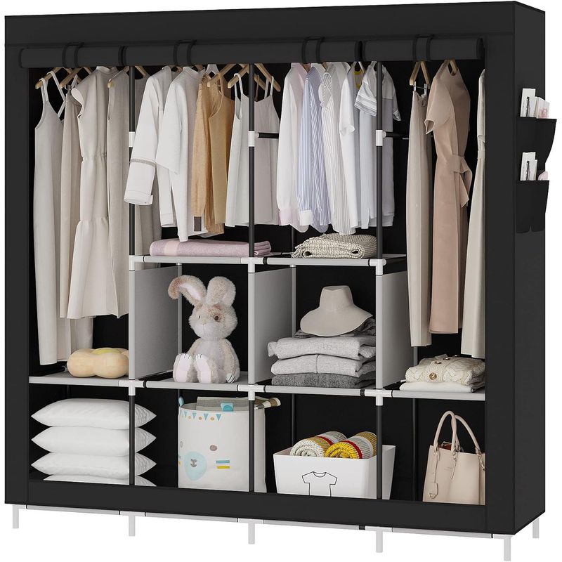 GENERICO - Armario De Ropa De Tela Organizador Ropero Plegable Colgar