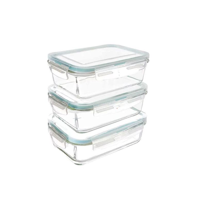 GENERICO - Set Porta Comida Hermético Recipientes Vidrio Templado