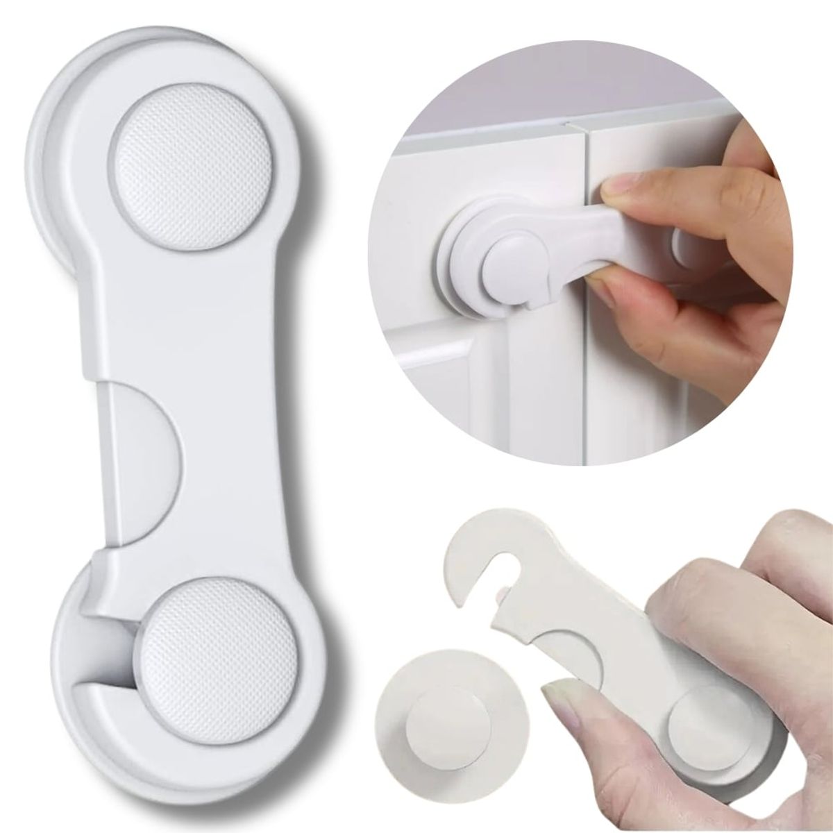 GENERICO - Broche Bloqueo Seguro Cajón Puertas Protección Bebé Niños X4