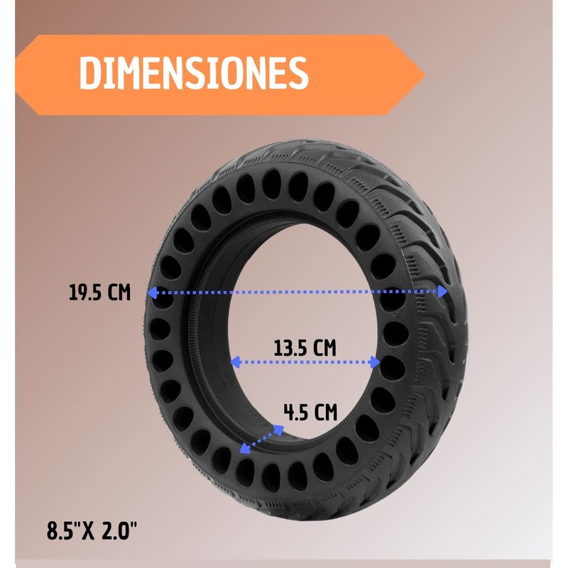 Llanta Maciza Patineta Eléctrica Xiaomi Anti Pinchazo 1u
