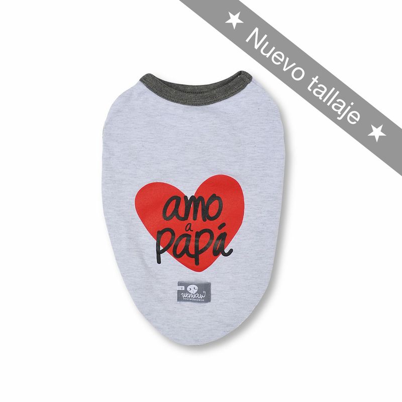 WAWAW - Esqueleto para perro  talla M gris Amo a papá Wawaw
