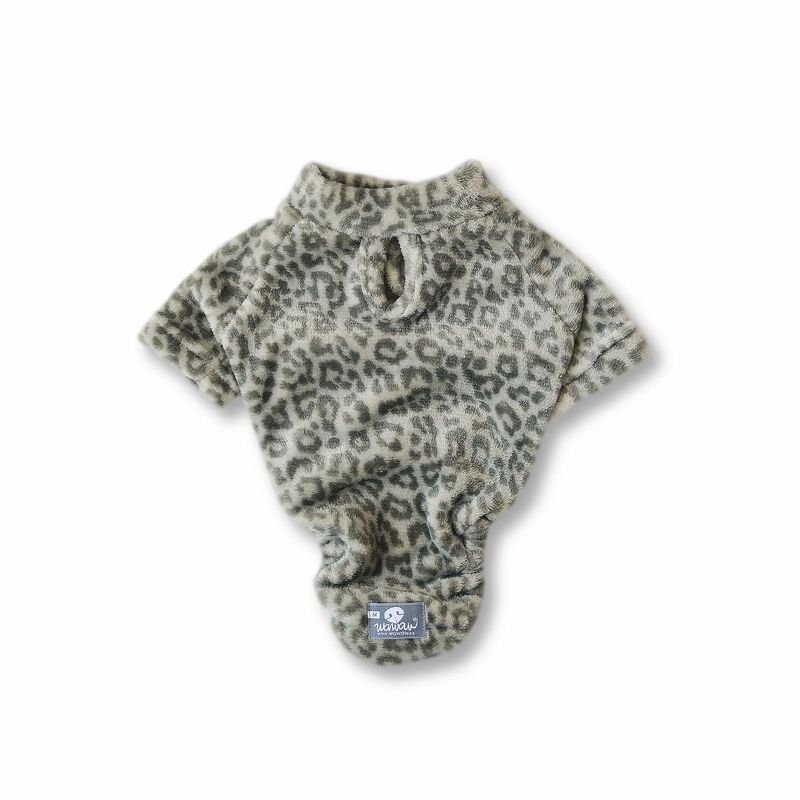 WAWAW - Saco para perro de cuerpo largo talla S cuello nerú animal print gris Wawaw