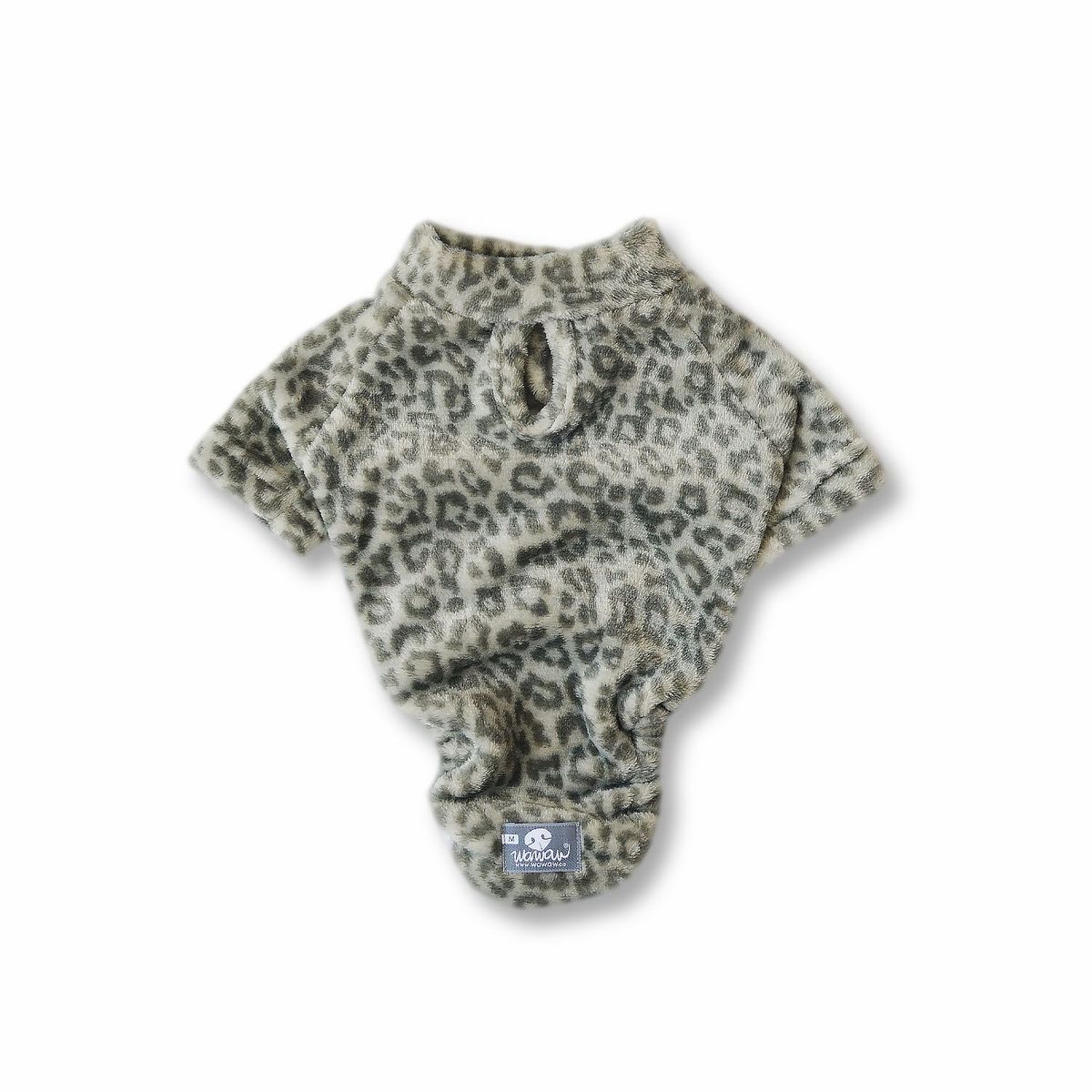 WAWAW - Saco para perro de cuerpo largo talla M cuello nerú animal print gris Wawaw