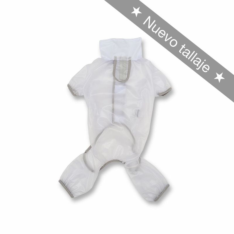 WAWAW - Impermeable 4patas para perro  talla XL transparente 7 cuello blanco Wawaw